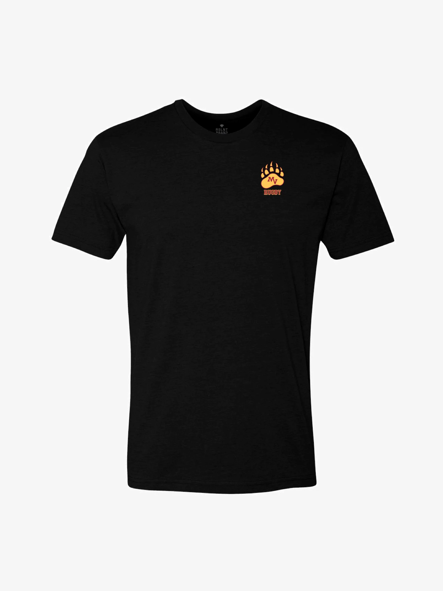 Black Mountain View Rugby shirt with original paw logo on chest