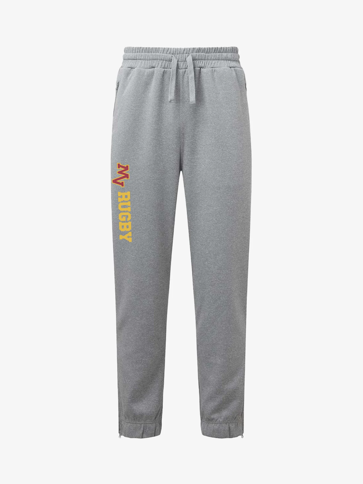 Mountain View Rugby grey melange performance joggers front view