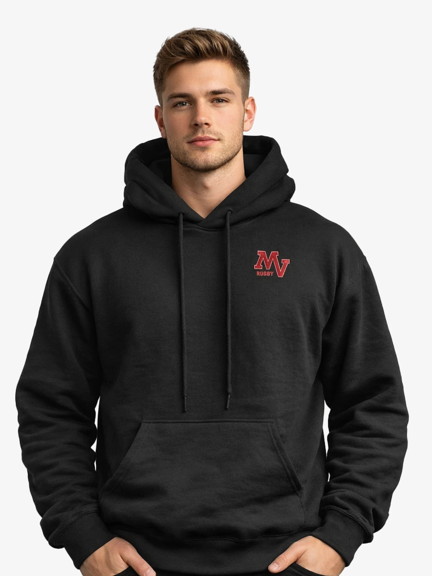 Mountain View Rugby hoodie black front